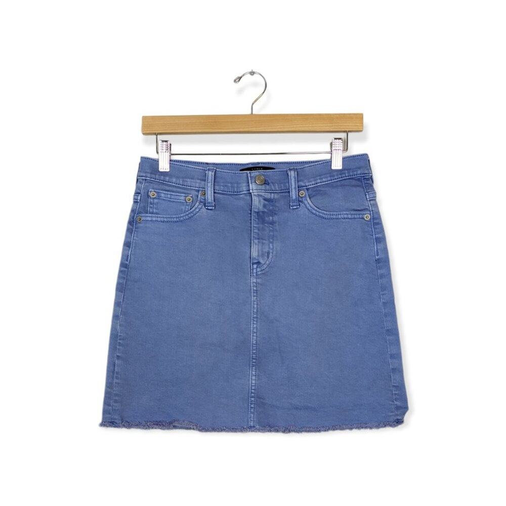 J Crew Mercantile Mini Skirt 00 Mid Blue Denim Casual Classic